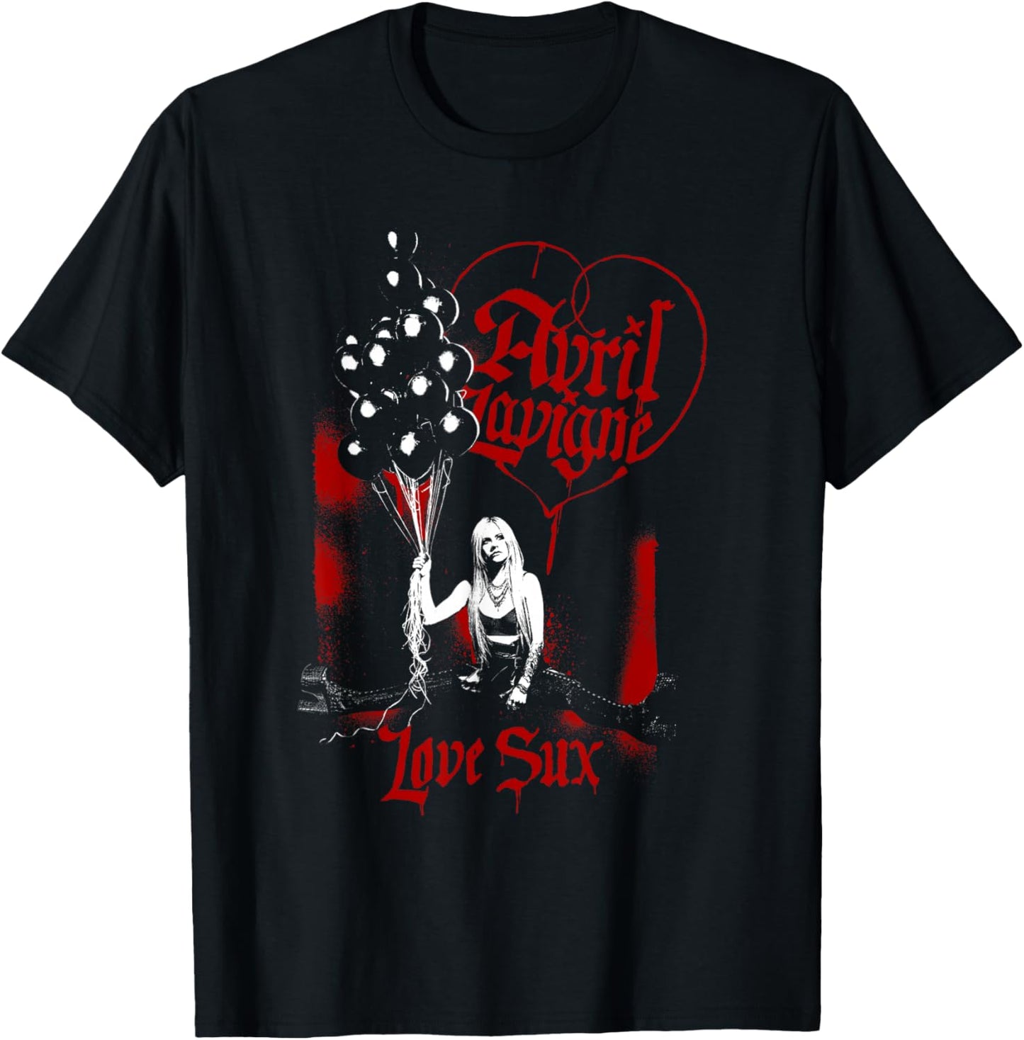 Official Avril Lavigne Love Sux Balloons , black T-Shirt - T-Shirt | Black