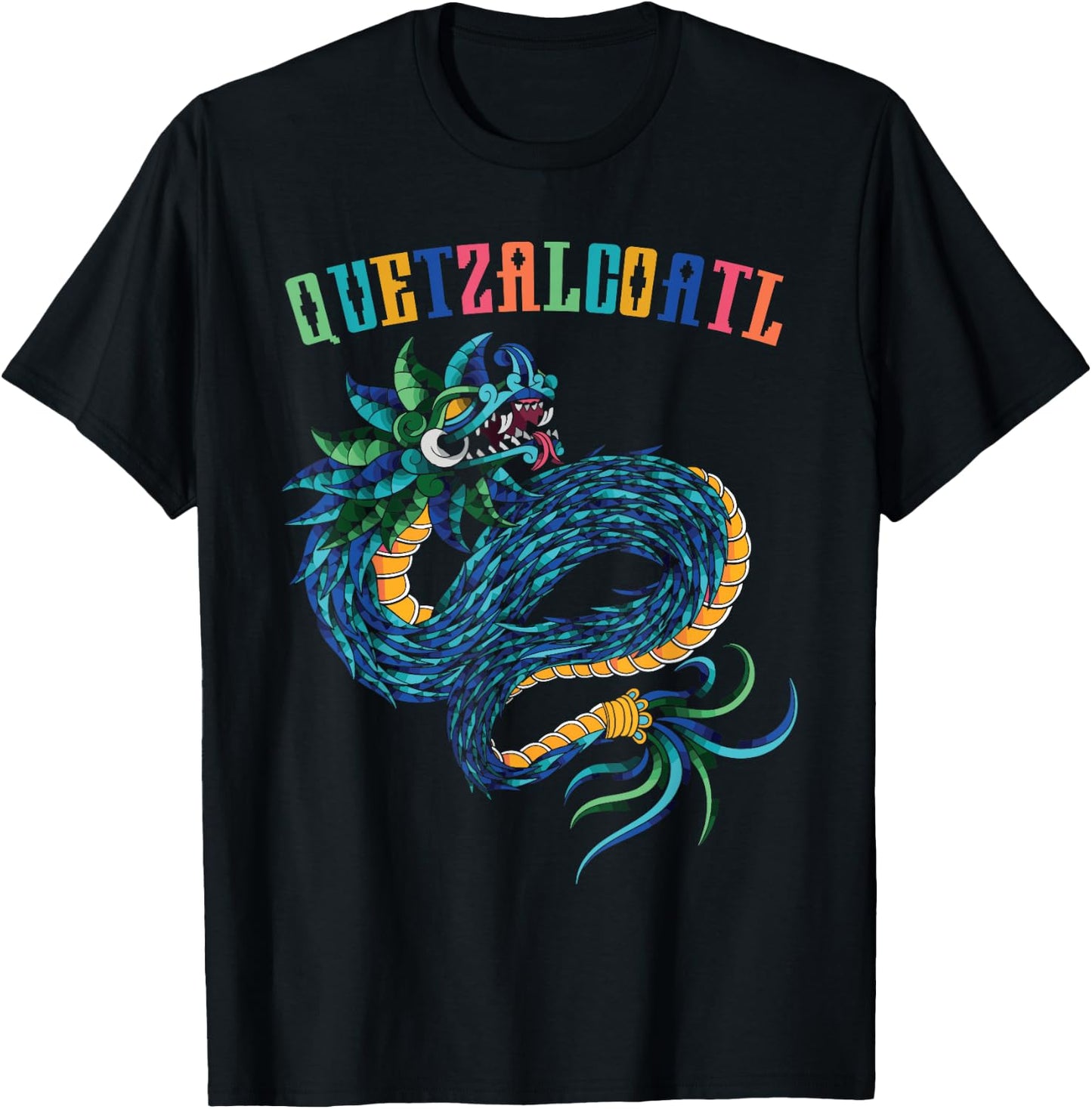 Aztec God Quetzalcoatl Cool Snake Dragon Inca Maya Gifts T-Shirt - T-Shirt | Black