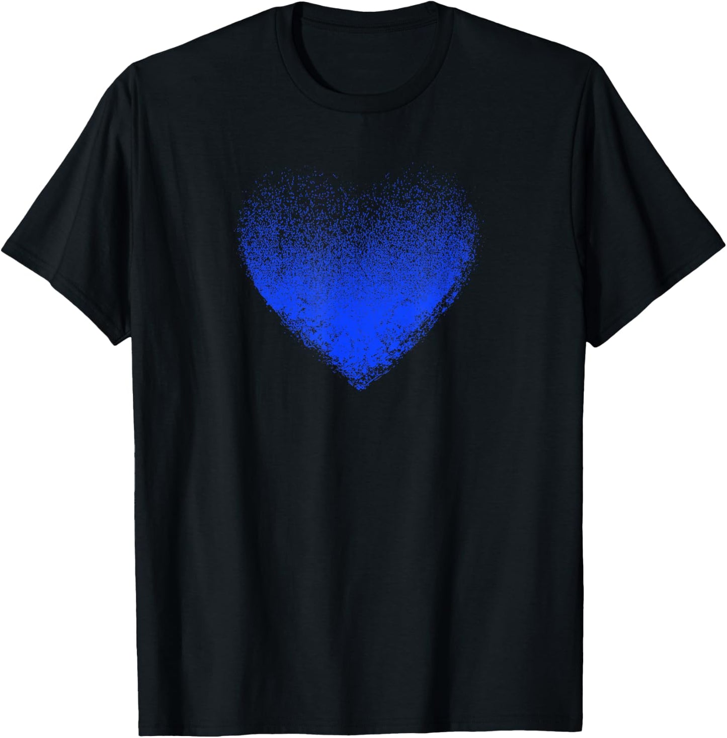 Blue Heart , black T-Shirt - T-Shirt | Black