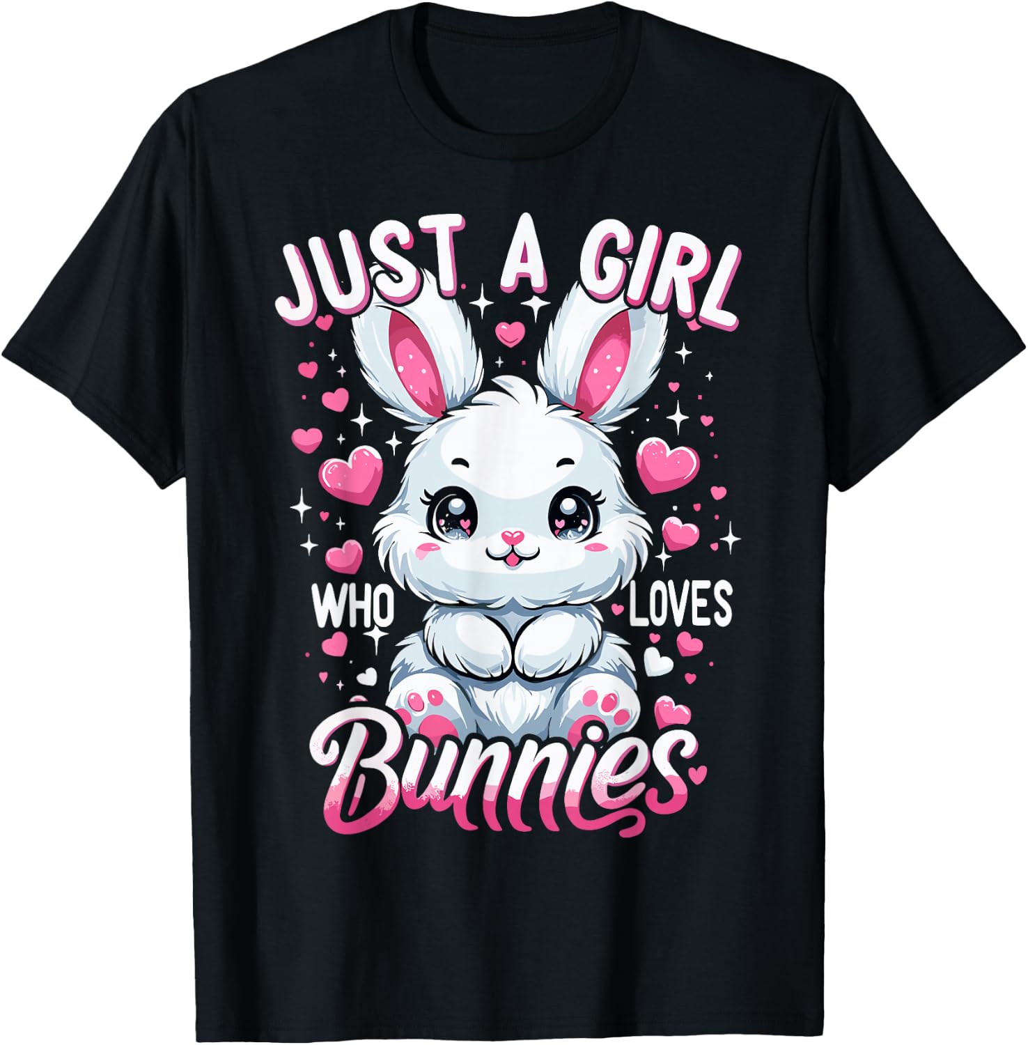 Just a girl who loves rabbits T-Shirt - T-Shirt | Black