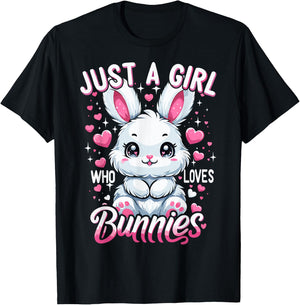 Just a girl who loves rabbits T-Shirt - T-Shirt | Black