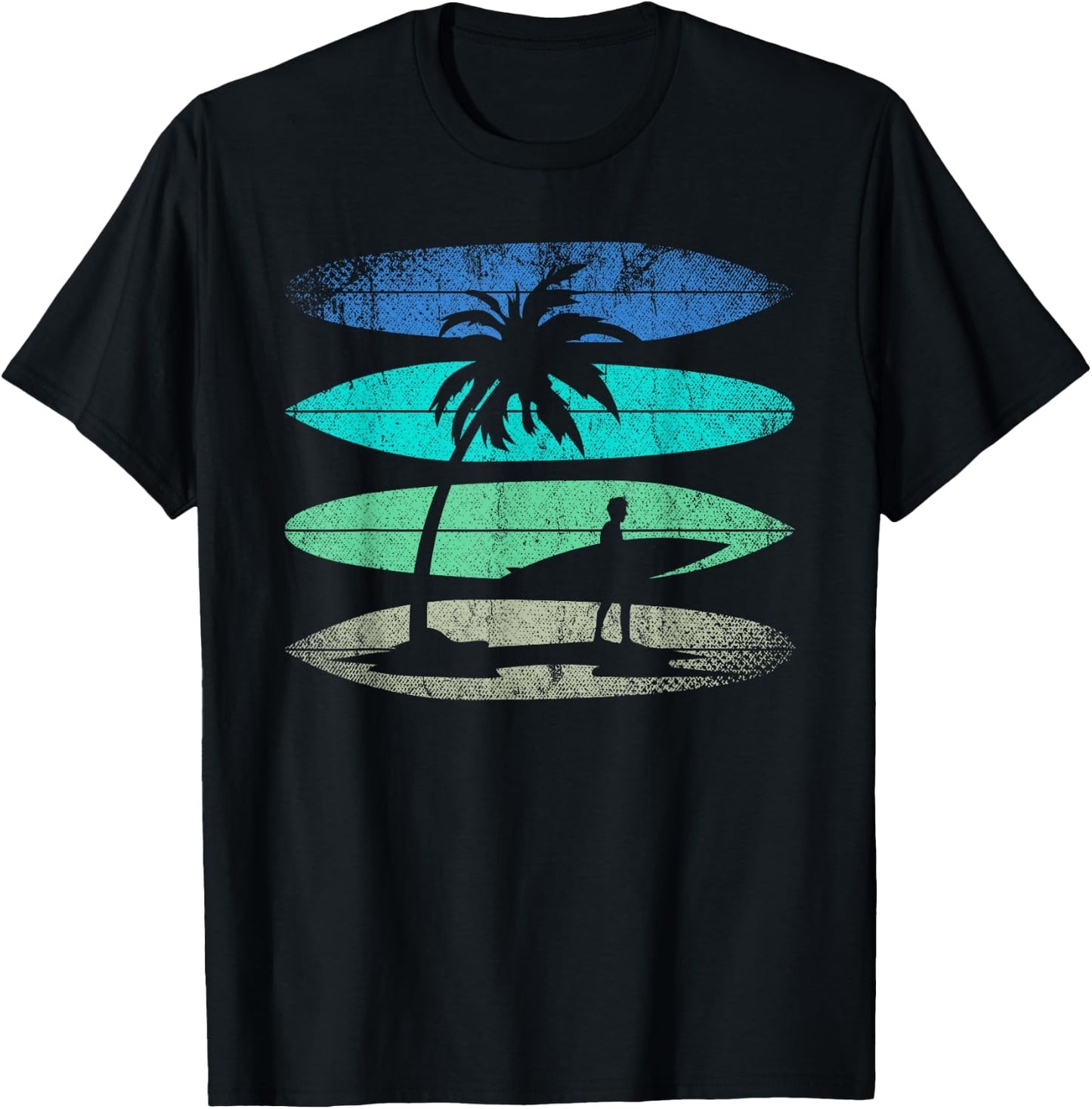 Retro Surfing Surfing Athlete Water Sports Surfer , Black T-Shirt - T-Shirt | Black