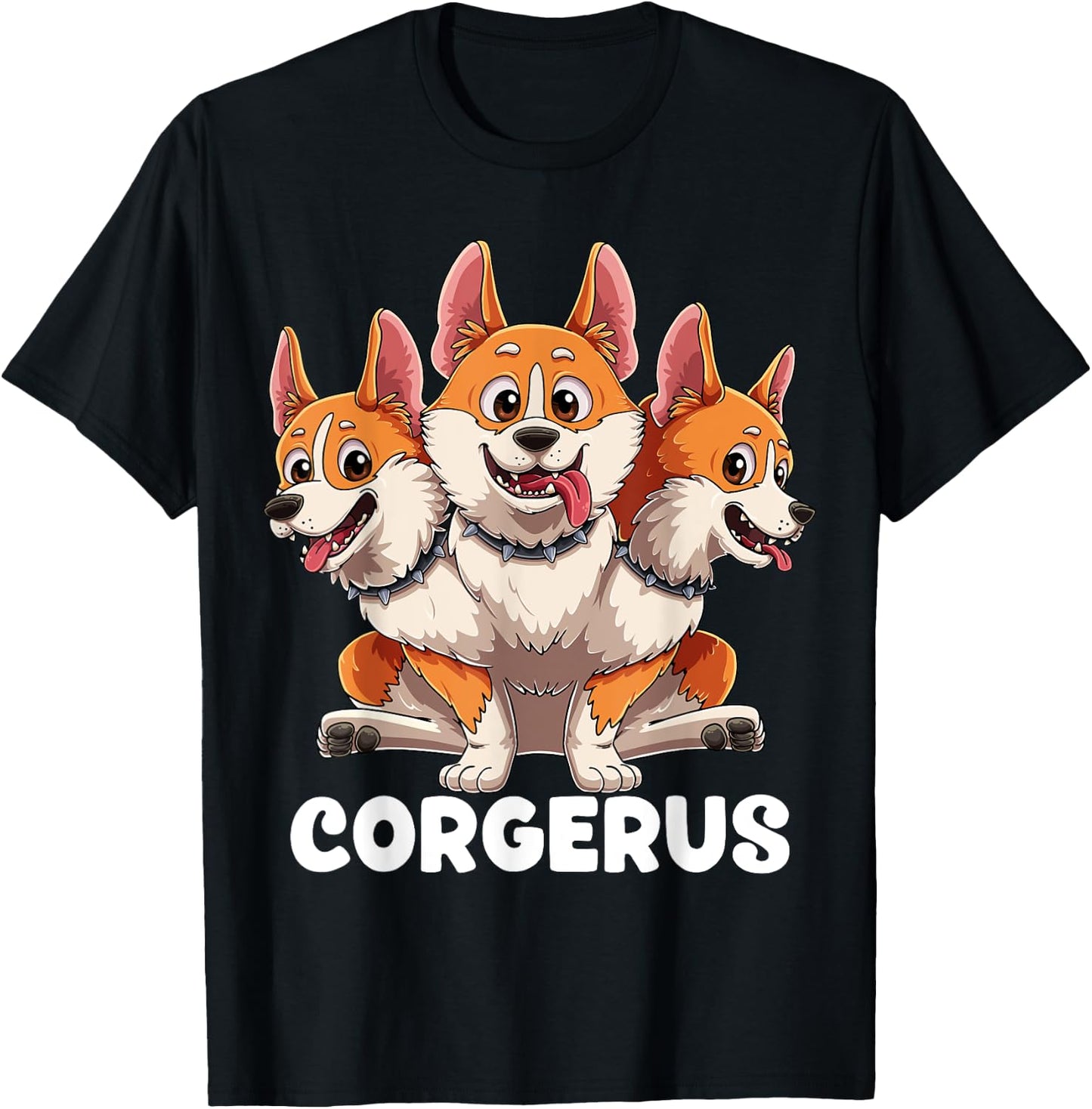 Corgerus Three Headed Corgi Dog Funny Greek Mythology Women Kids T-Shirt - T-Shirt | Black