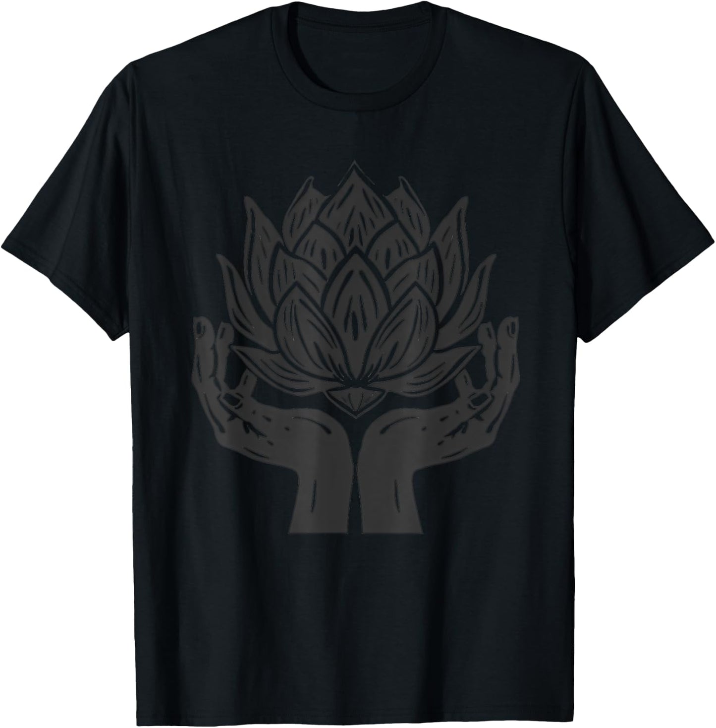 Meditation Mandala Hand Zen Buddha Spiritual Buddhist T-Shirt - T-Shirt | Black