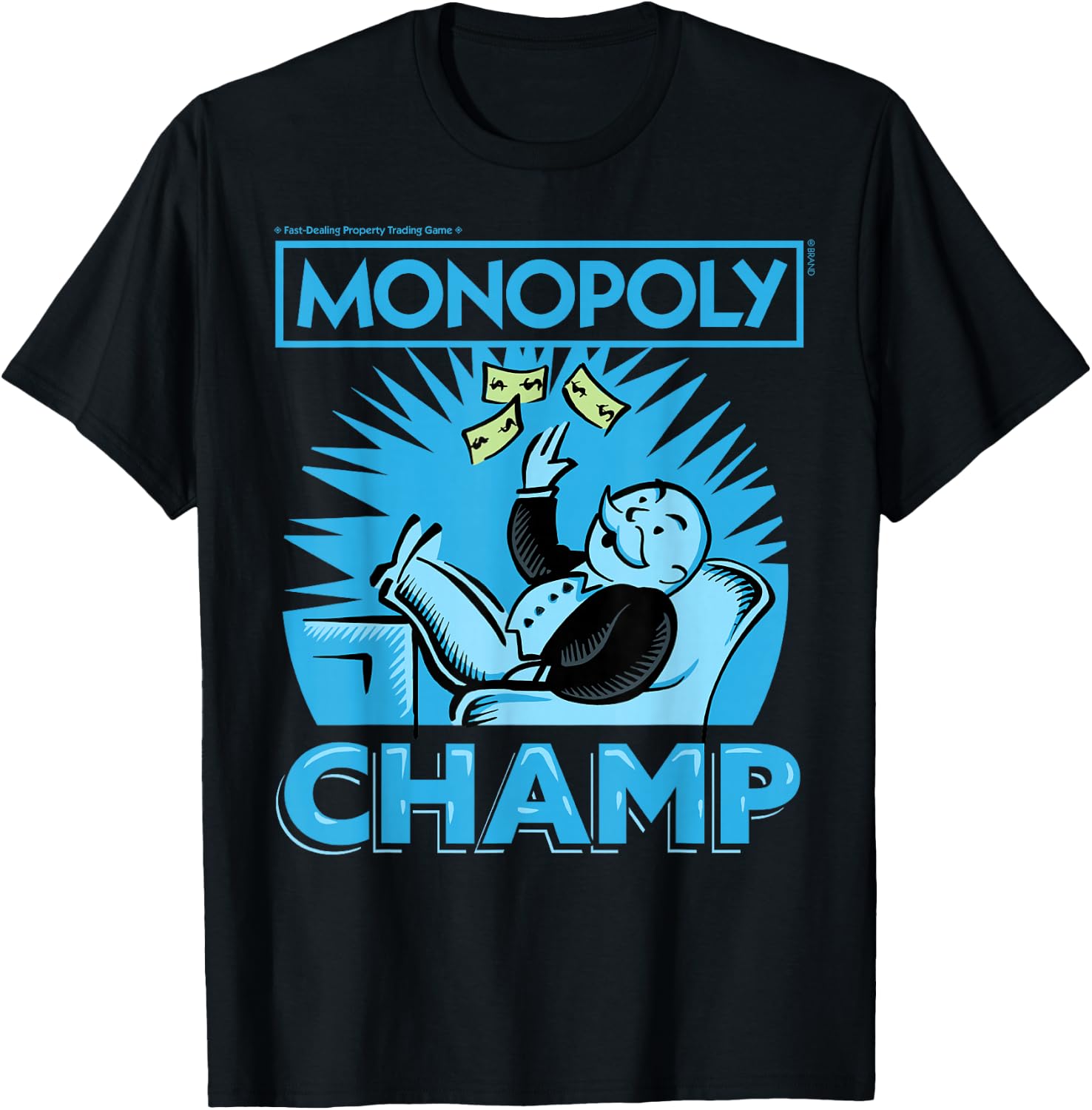 Monopoly Man Champ Money Toss Vintage Logo T-Shirt - T-Shirt | Black