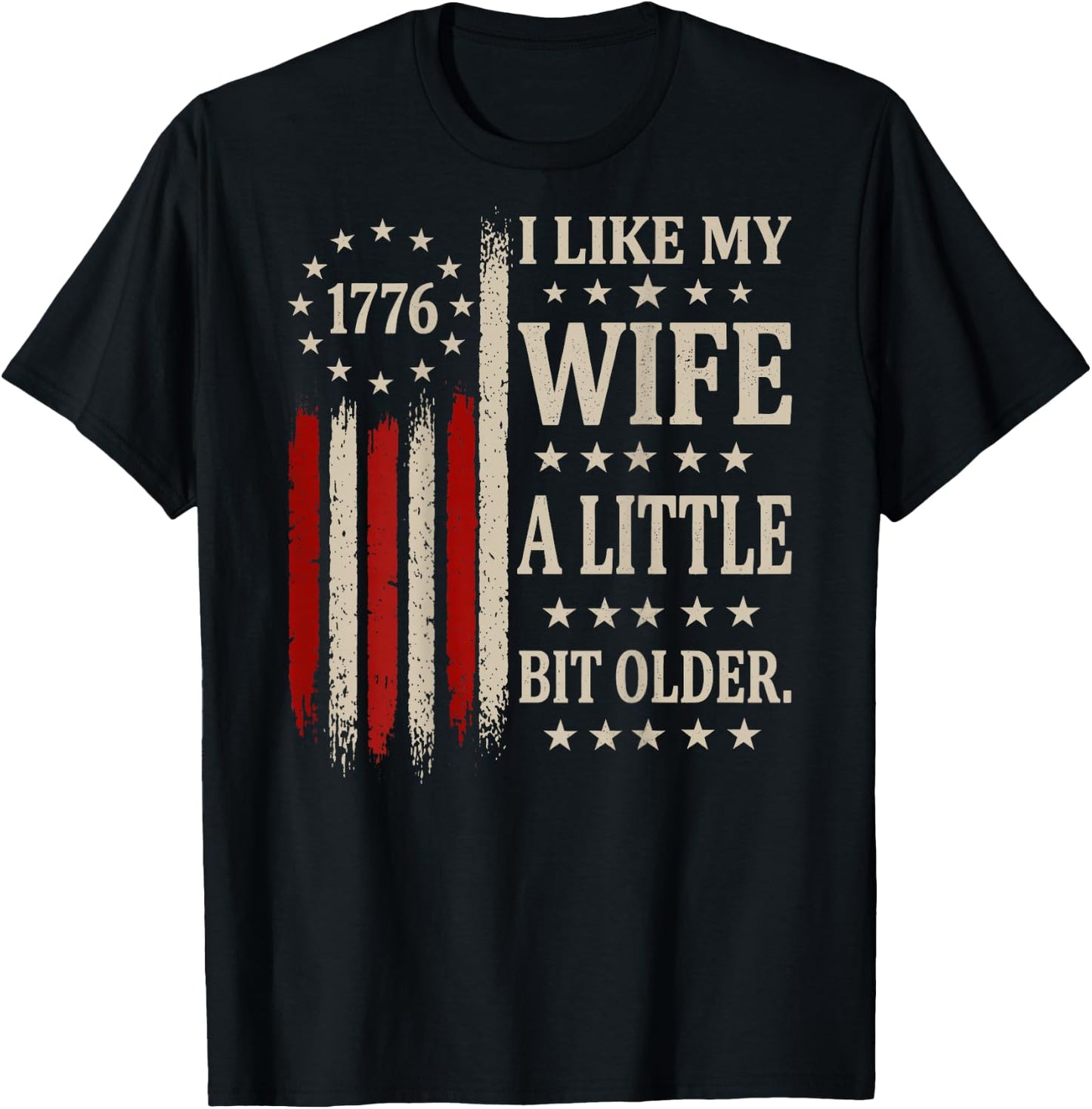 (ON Back) I Like My Wife A Little Bit Older Husband Saying T-Shirt - T-Shirt | Black