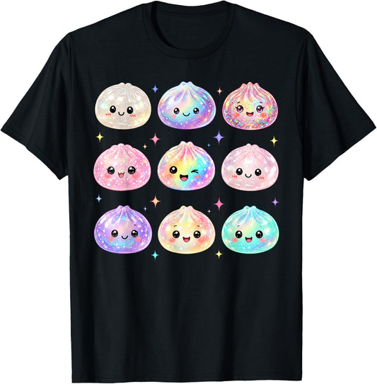 Kawaii Dumpling Cute Pastel Anime Dumpling Lovers Kids Girl T-Shirt - T-Shirt | Black