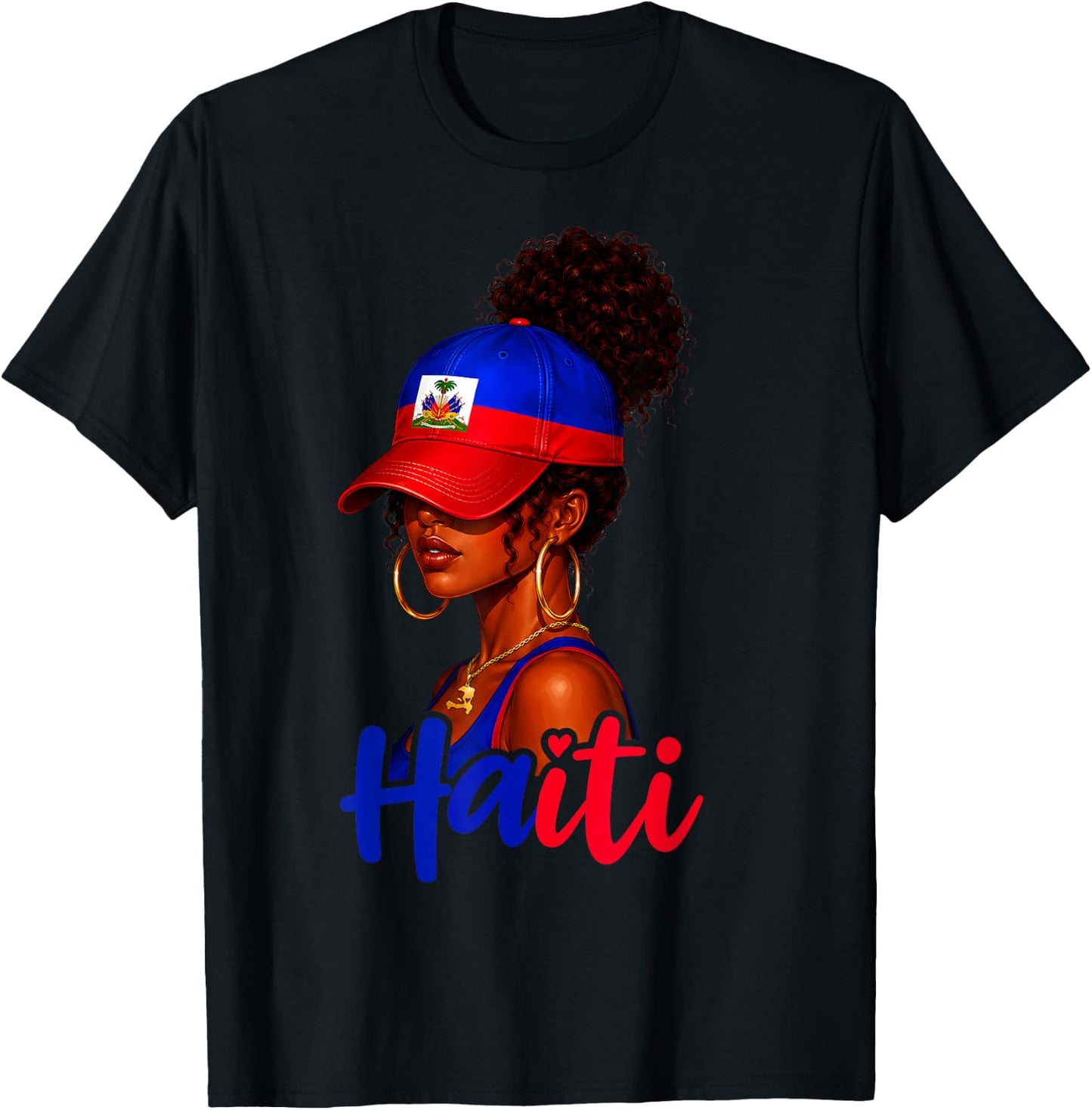 Haiti Flag Haitian Pride Men Women Kids Vintage 2026 T-Shirt - T-Shirt | Black