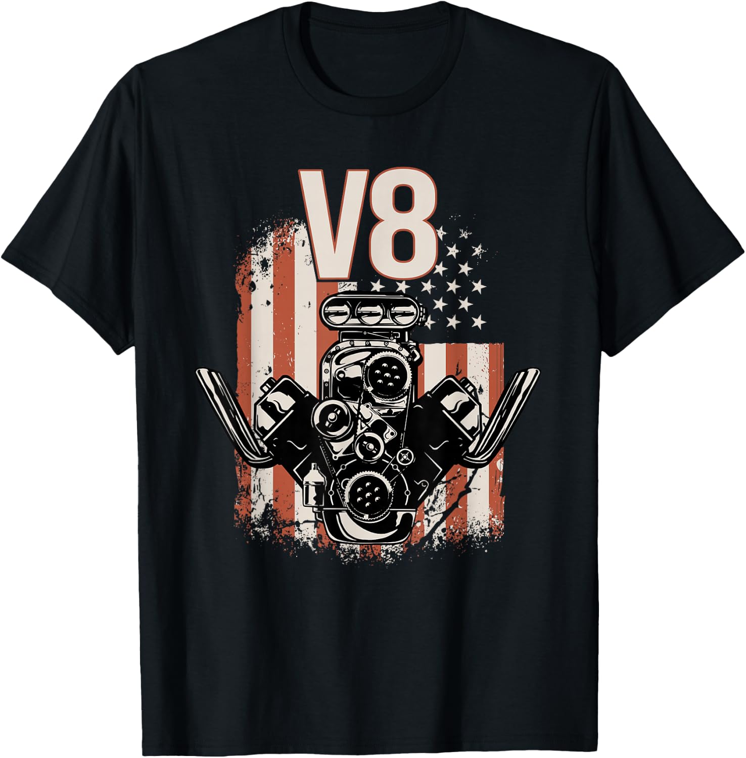 V8 American Muscle Car , black T-Shirt - T-Shirt | Black