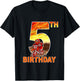 5 Year Old Dirt Bike Birthday Party Motocross MX 5th T-Shirt - T-Shirt | Black