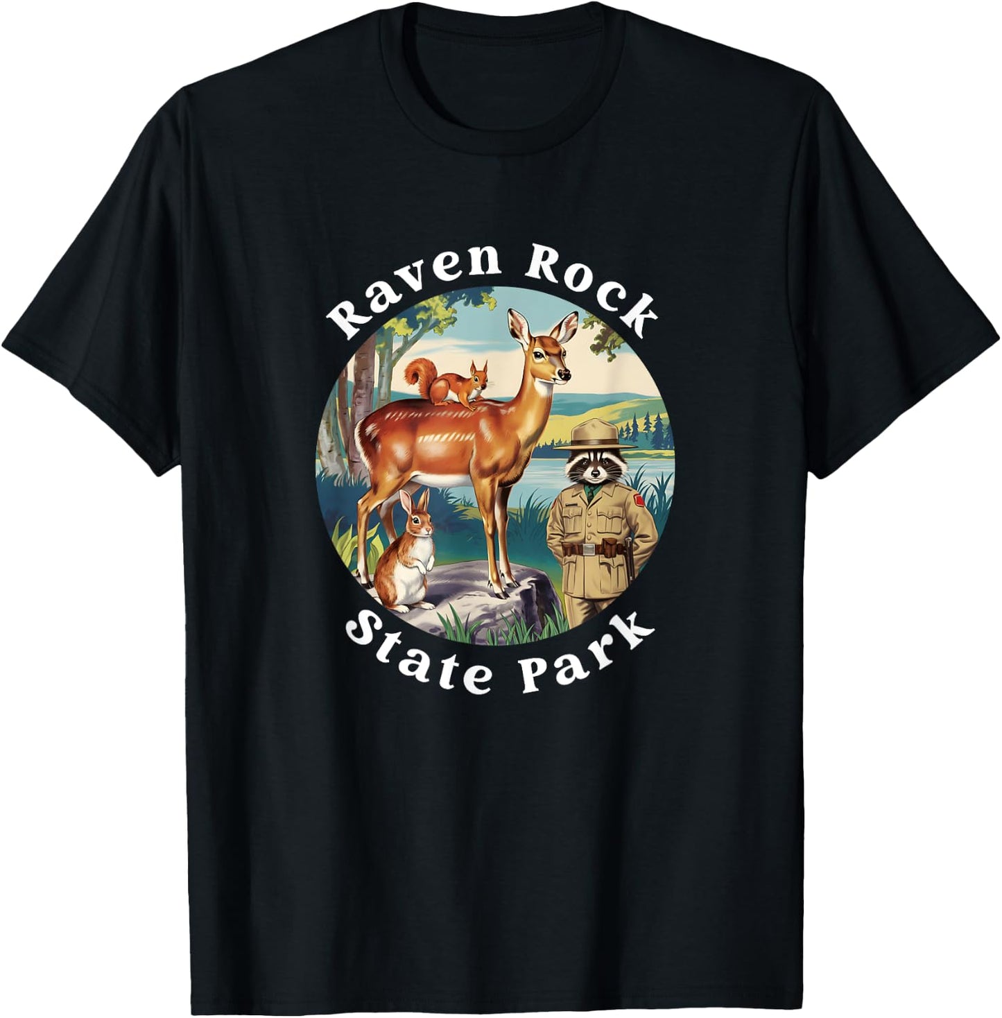 Retro Raven Rock State Park North Carolina Vacation Souvenir T-Shirt - T-Shirt | Black