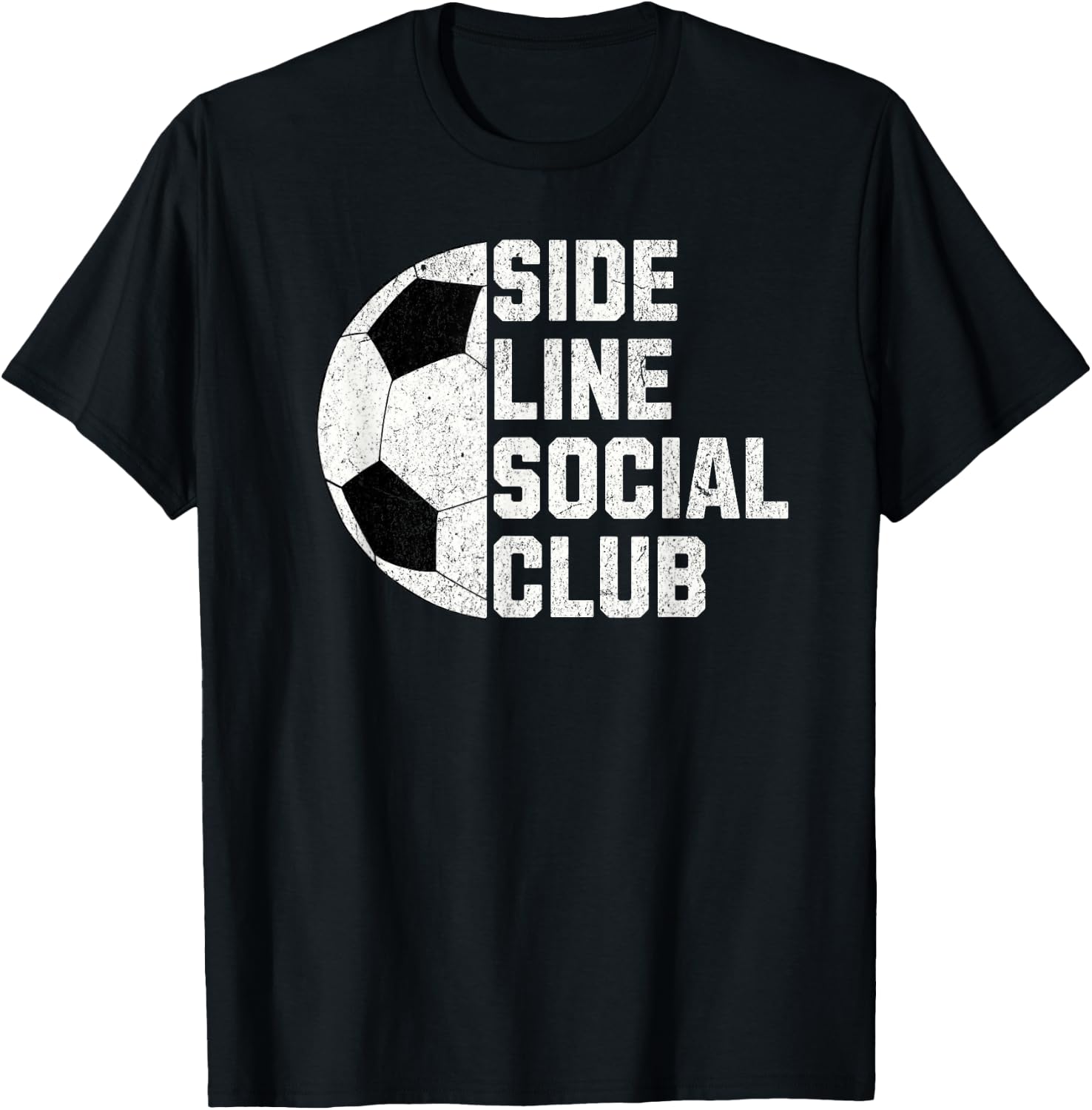 Sideline Social Club Funny Soccer T-Shirt - T-Shirt | Black
