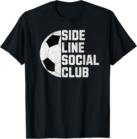 Sideline Social Club Funny Soccer T-Shirt - T-Shirt | Black