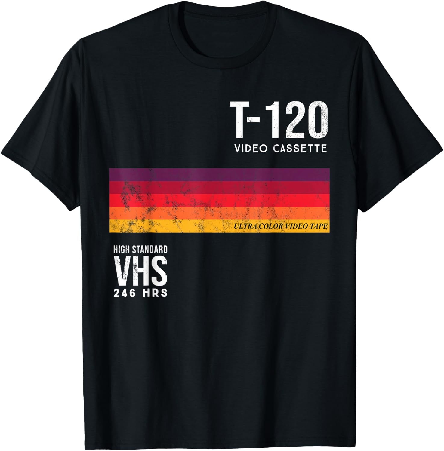 Vintage 80s VHS video cassette tape , Black, S T-Shirt - T-Shirt | Black