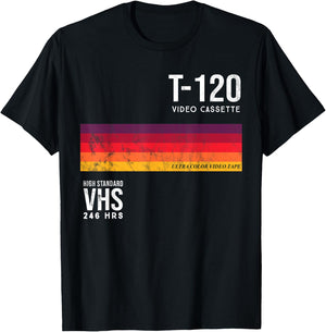 Vintage 80s VHS video cassette tape , Black, S T-Shirt - T-Shirt | Black
