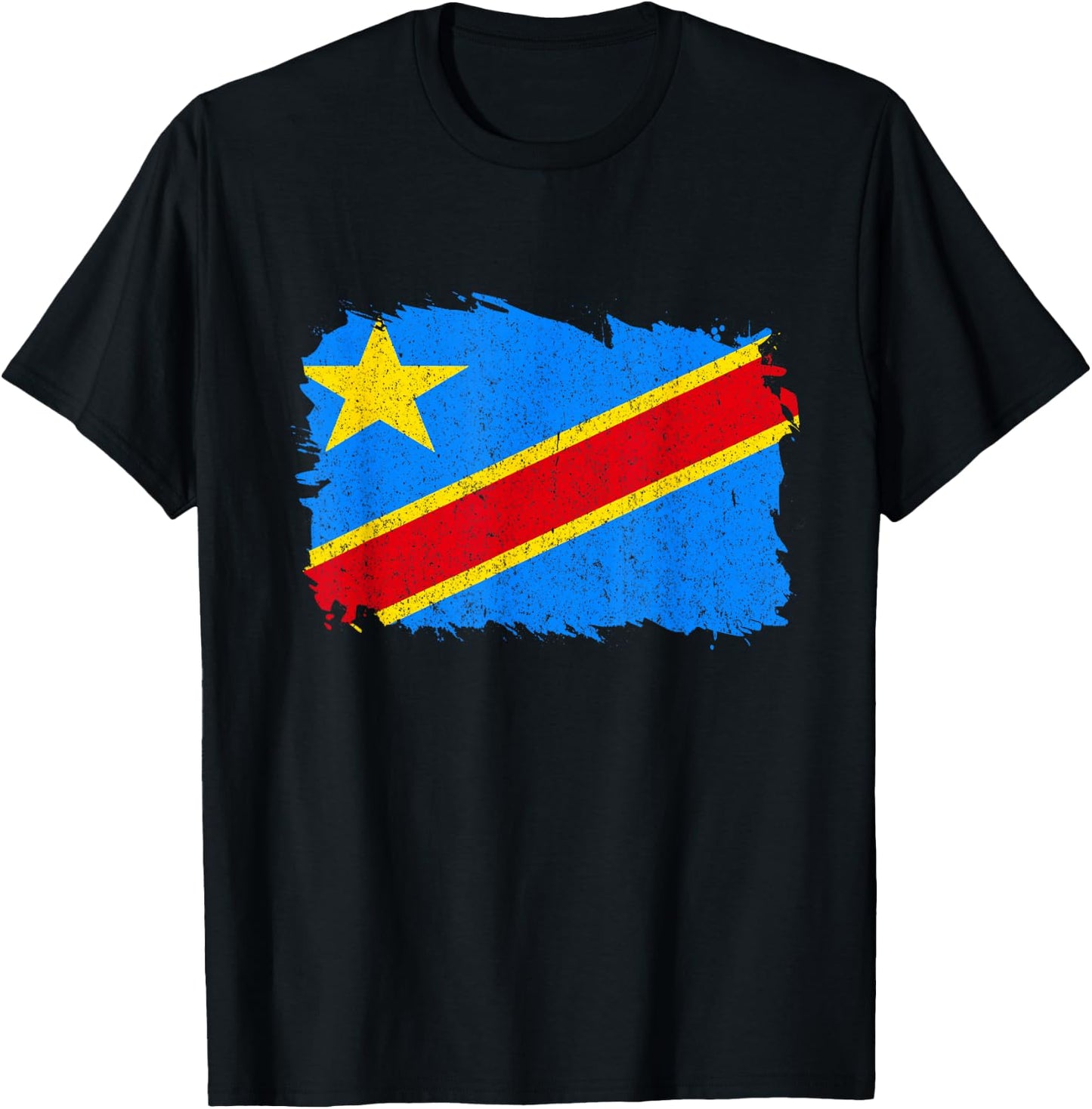 Republic Of Congo DRC Vintage Congolese Roots Congo Flag T-Shirt - T-Shirt | Black