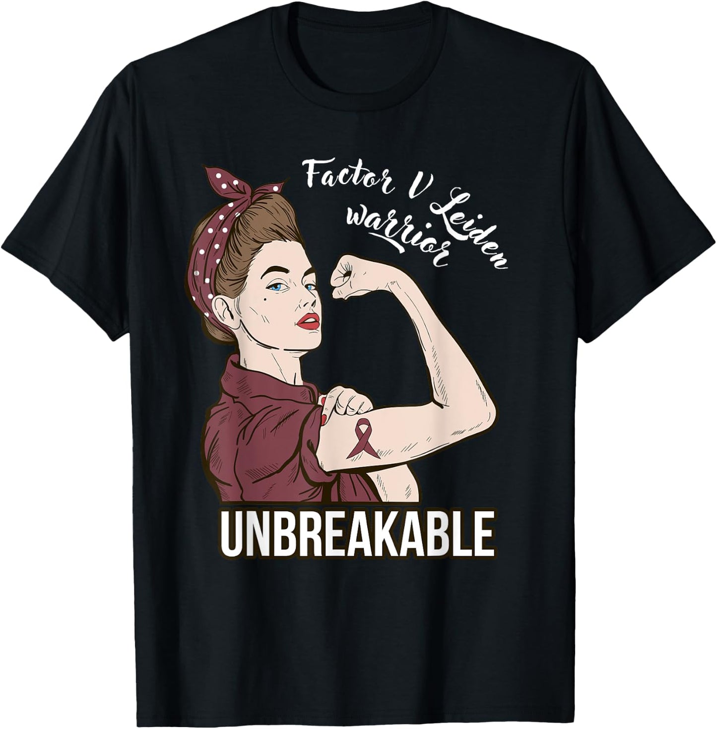 Factor V Leiden Awareness Warrior Unbreakable Her Support T-Shirt - T-Shirt | Black