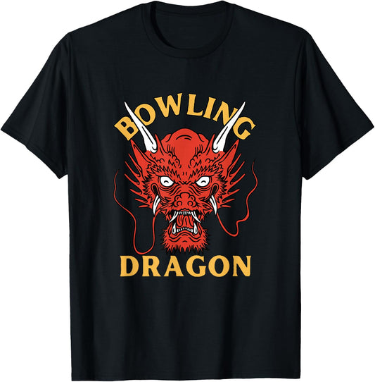 Bowling Dragon Strike Spare Alley Lanes T-Shirt - T-Shirt | Black