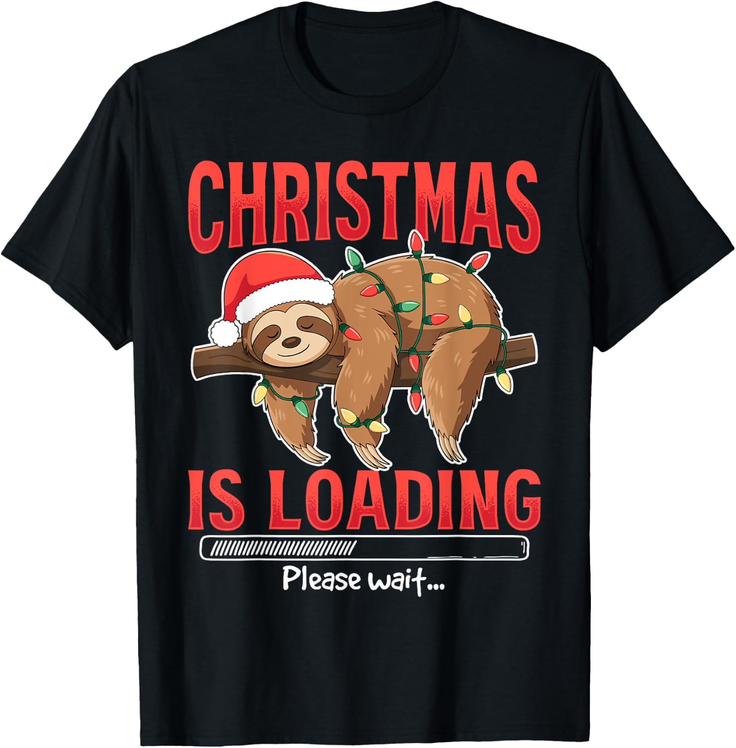 Sloth Christmas Animal Christmas is loading please wait …. T-Shirt - T-Shirt | Black