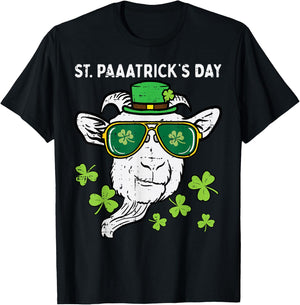 St Patricks Day Goat Head Saint Pattys Farmer Men Women Kids T-Shirt - T-Shirt | Black