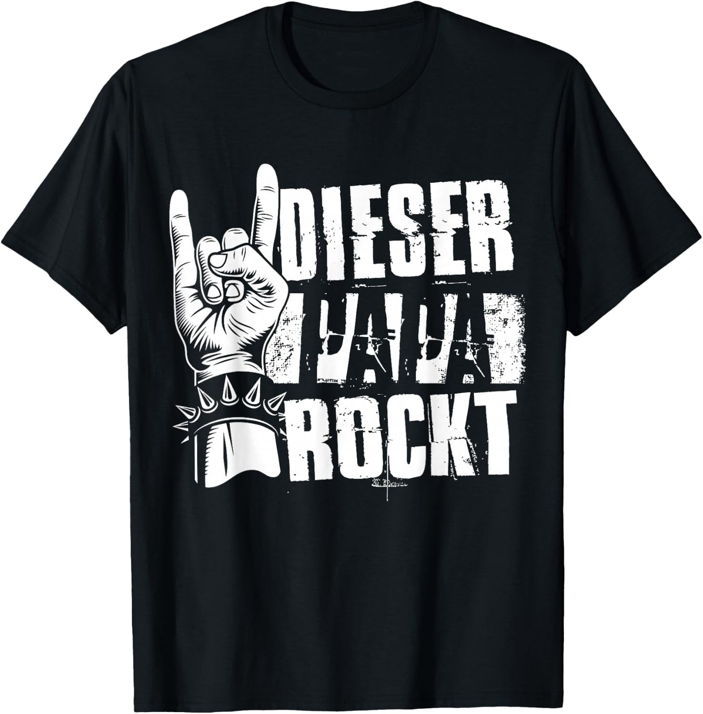 Dieser Papa Rockt Heavy Metal Rocker Rock & Roll Papa T-Shirt - T-Shirt | Black