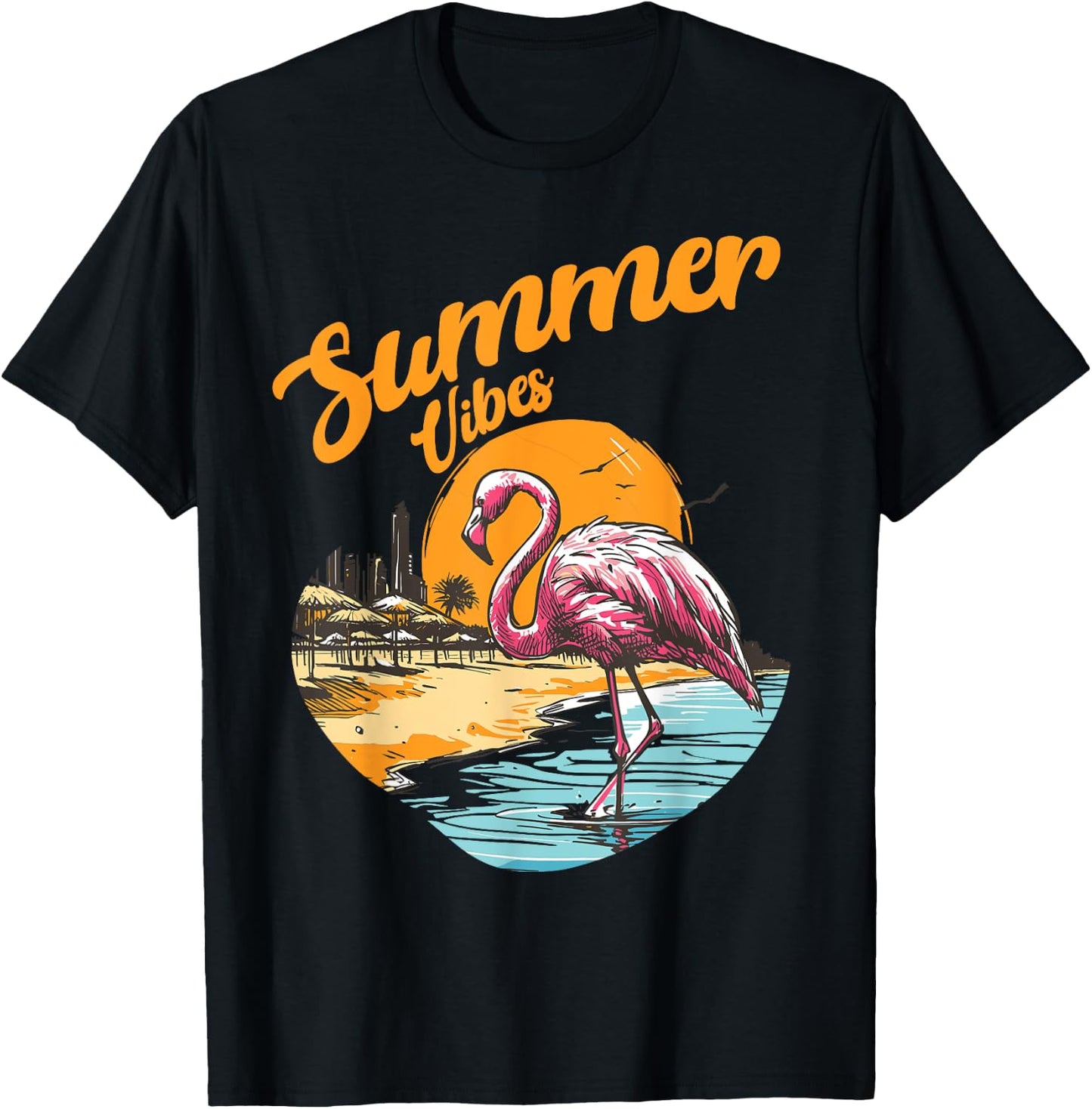 Summer Vibes Vintage Retro 70's Beach Vacation Cute Women's T-Shirt - T-Shirt | Black