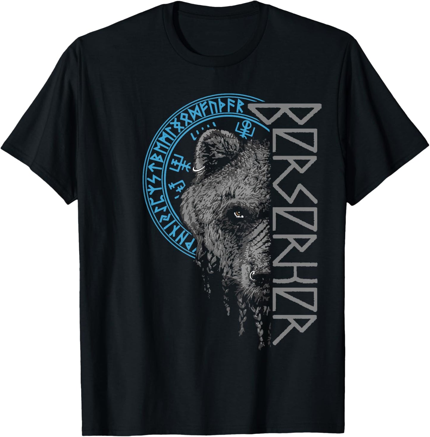 Berserker Bear Warrior Odin Runes Nordic Compass Viking , black T-Shirt - T-Shirt | Black