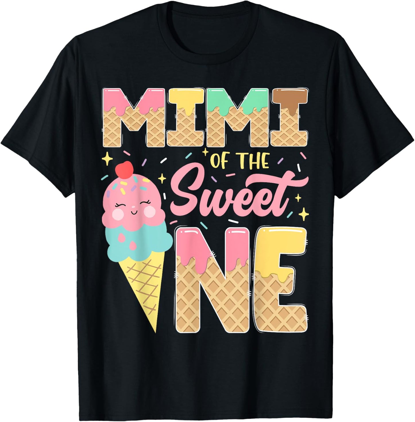 Mimi Of The Sweet One 1St Birthday Ice Cream Lover T-Shirt - T-Shirt | Black