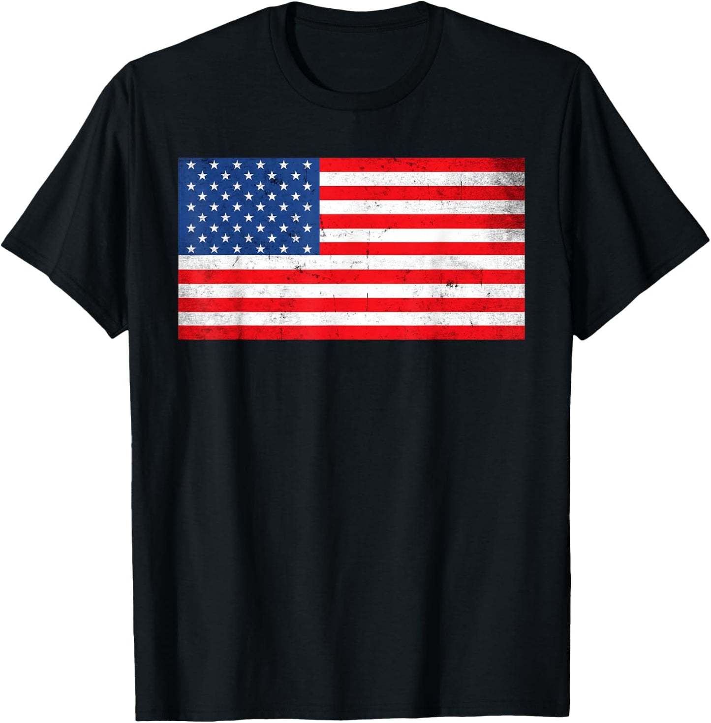 USA Patriotic American Flag , Women, Kids, Boys and Girls T-Shirt - T-Shirt | Black