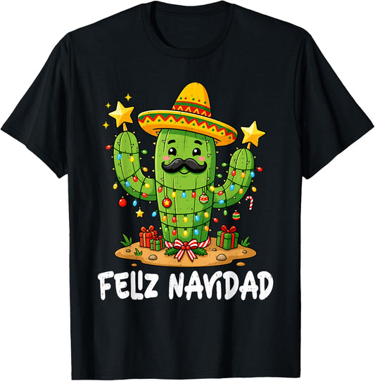 Cactus Mexican Tree Summer Christmas in July Xmas Party Men T-Shirt - T-Shirt | Black