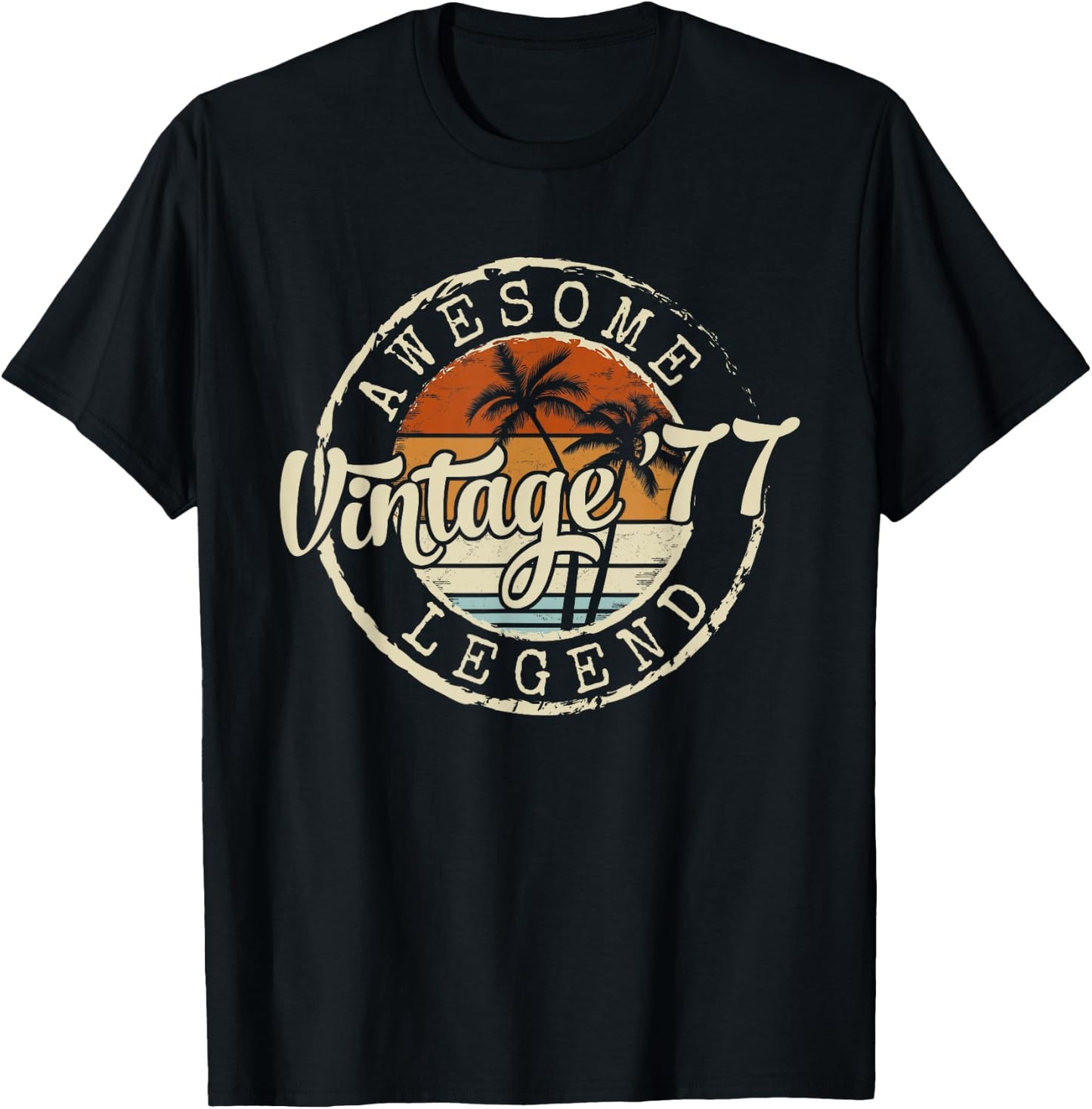 Vintage 1977 49yr 49th Birthday Gifts 49 Years Old T-Shirt - T-Shirt | Black