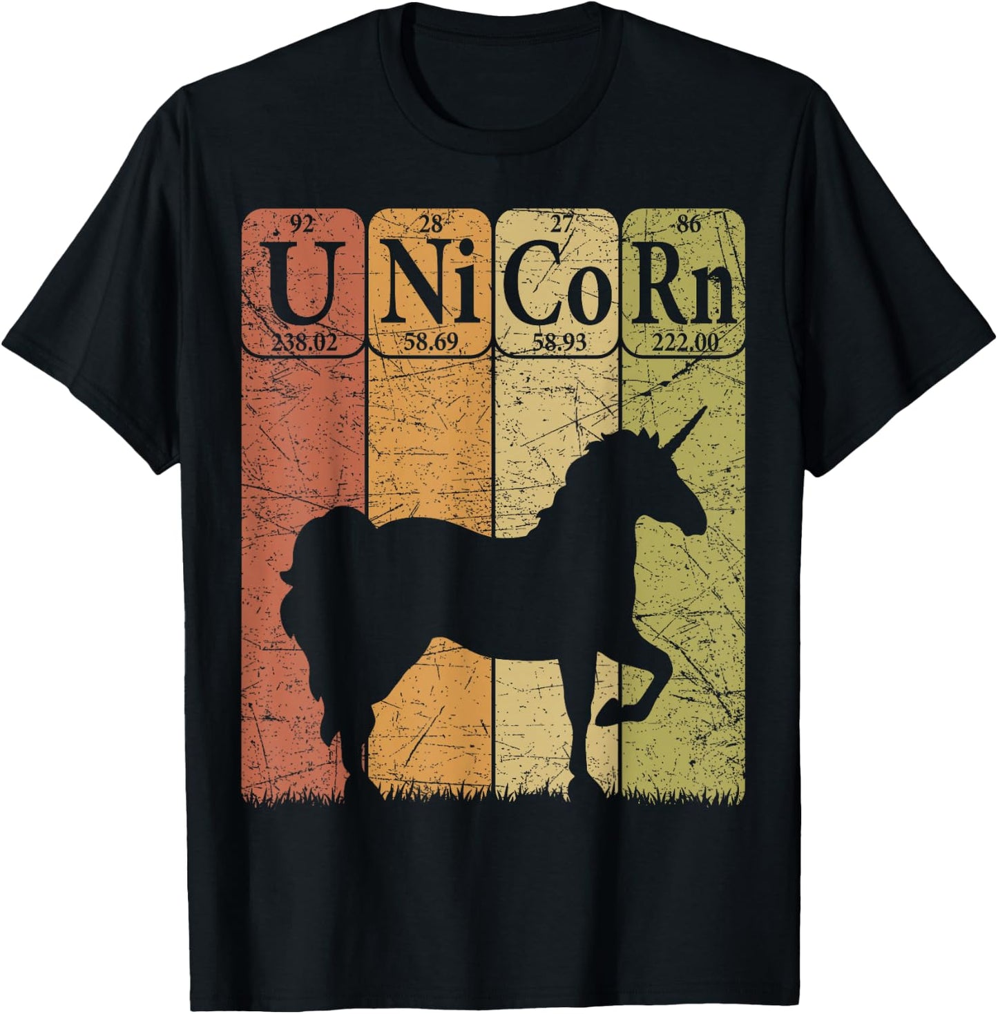 Unicorn Periodic Table Elements Unicorn Lover Nerdy T-Shirt - T-Shirt | Black