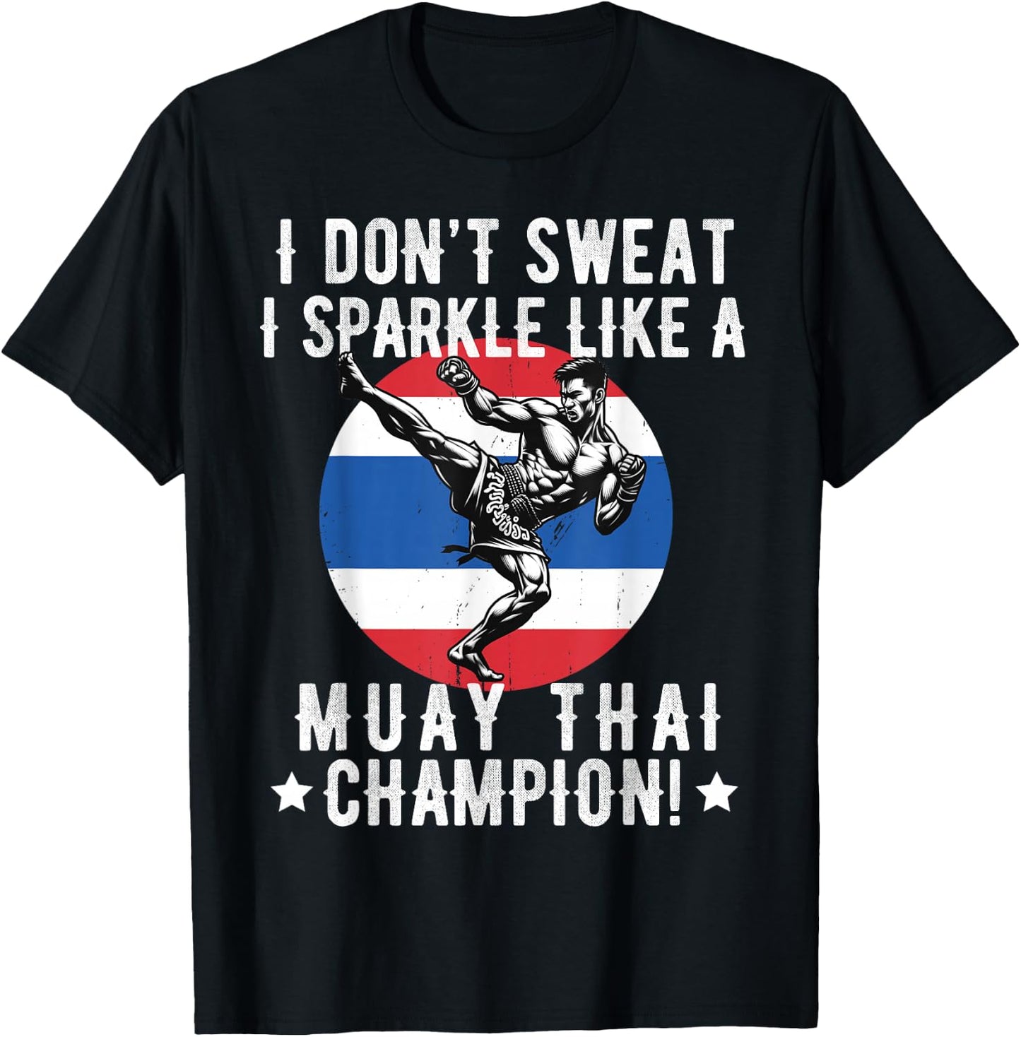 Muay Thai Fighter Dad Boys Thai Kickboxing Fighting T-Shirt - T-Shirt | Black