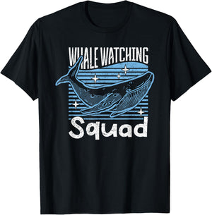 Whale Watching Squad Whale Watching T-Shirt - T-Shirt | Black