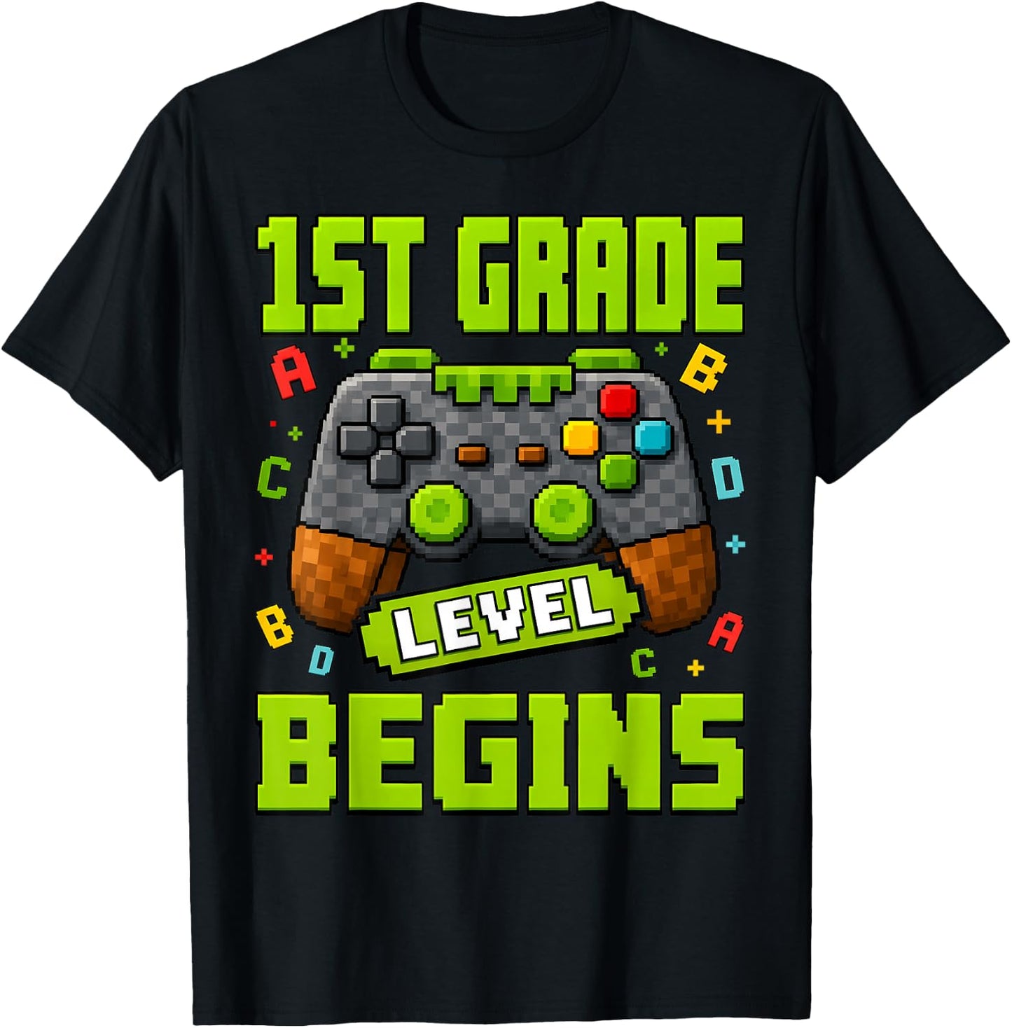 Gamer 1st Garde Back to School First Day of First Grade Boys T-Shirt - T-Shirt | Black