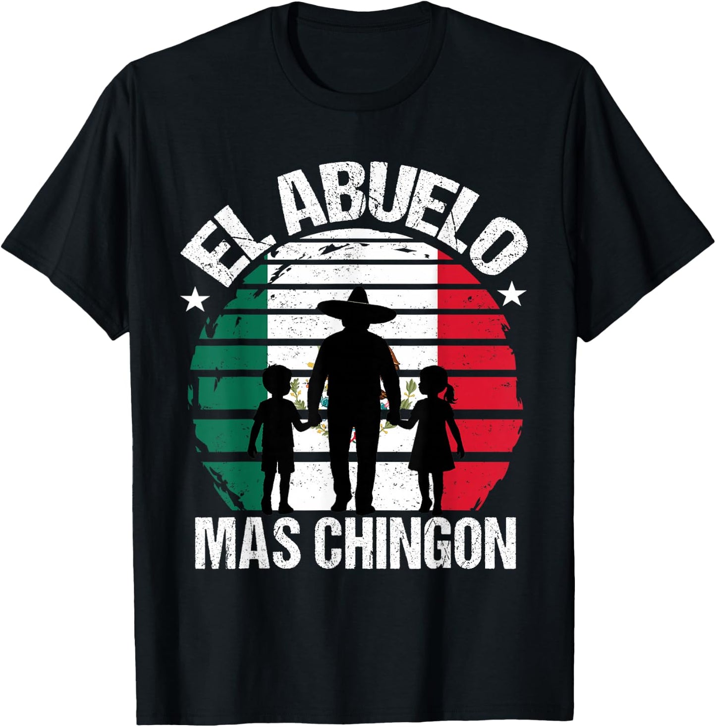 El Abuelo Mas Chingon Grandpa Mexico T-Shirt - T-Shirt | Black