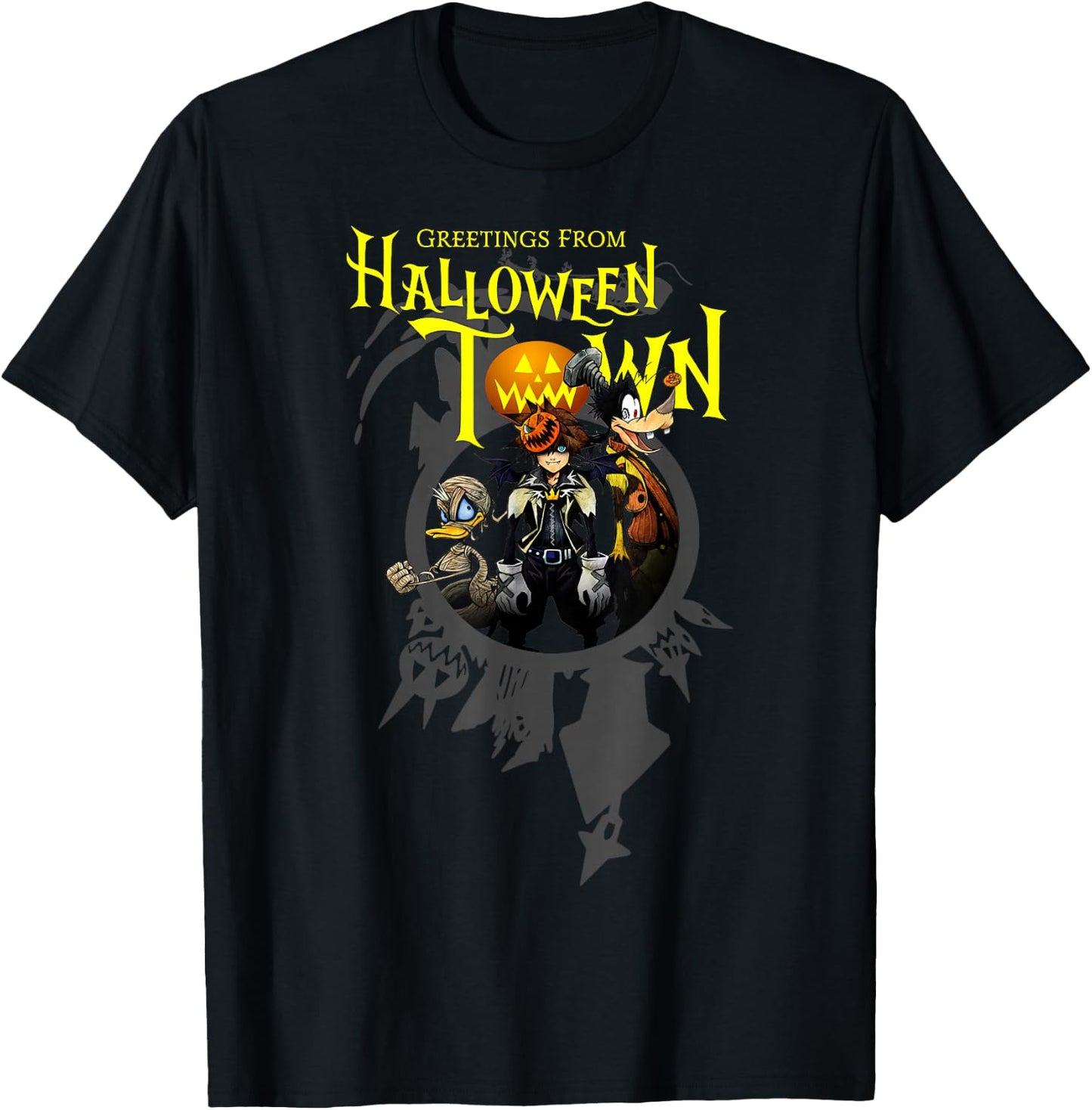 Disney Kingdom Hearts Greetings from Halloween Town T-Shirt - T-Shirt | Black