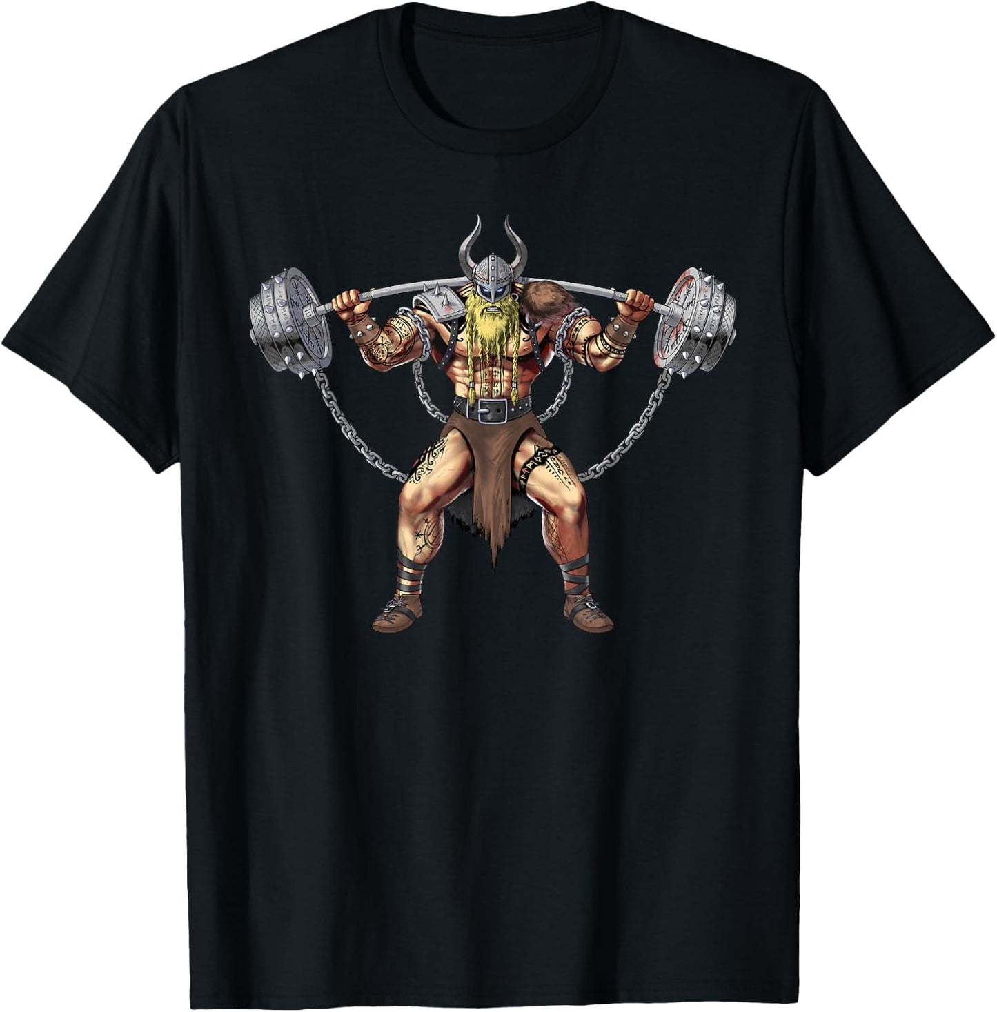 Viking Warrior Bodybuilding Gym Weightlifting Powerlifting T-Shirt - T-Shirt | Black