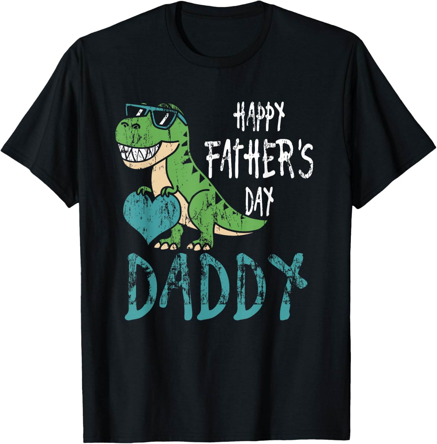 Father's Day for Kids Toddler Dino Happy Fathers Day Daddy T-Shirt - T-Shirt | Black