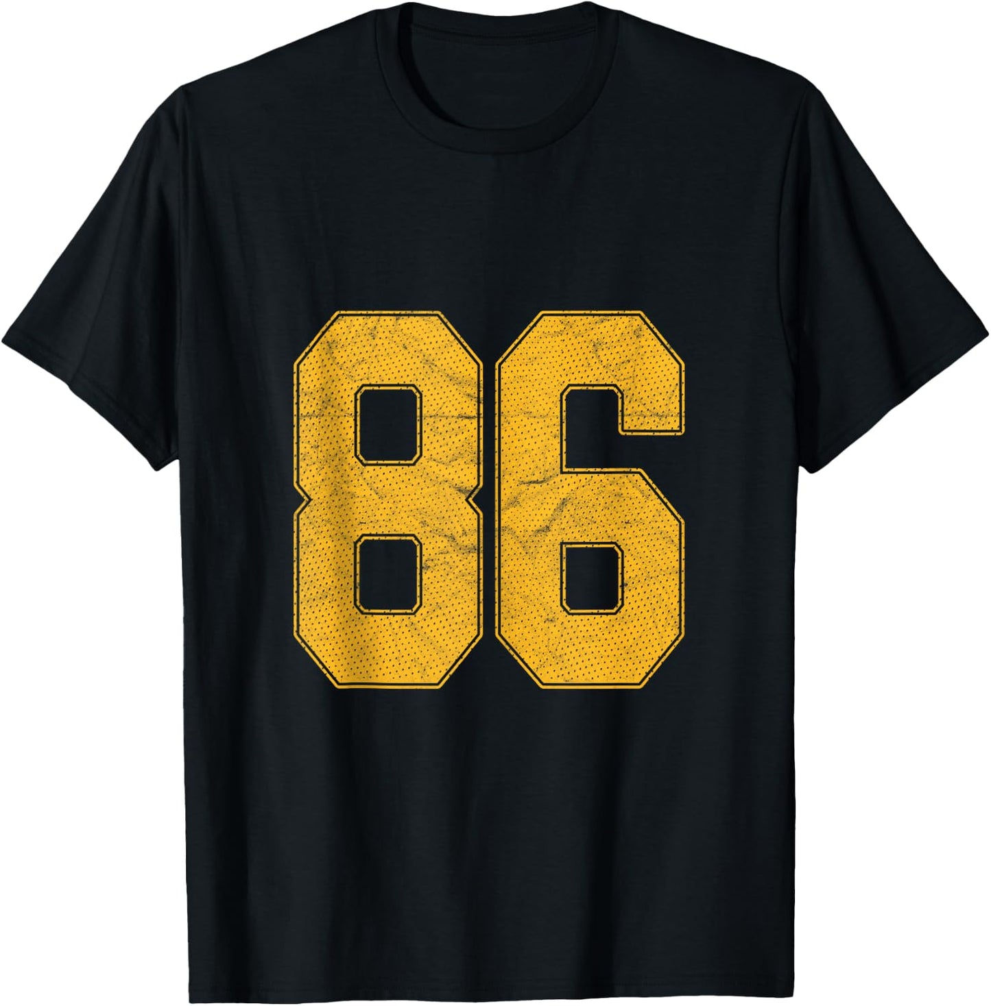 Number 86 Numbered Uniform Sports Team Jersey 86th Birthday T-Shirt - T-Shirt | Black
