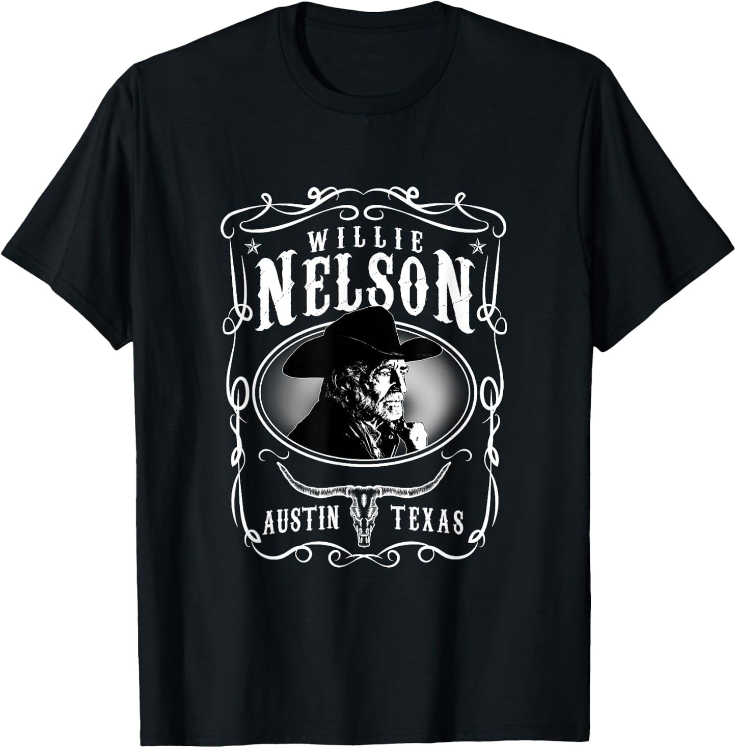 Willie Nelson Offizielles Austin , Herren, Schwarz, S, Kurzarm, Klassisch, Lizenziert und offiziell, Willie Nelson Fans, Musikliebhaber, Classic Fans, Erwachsene, Kinder T-Shirt - T-Shirt | Black