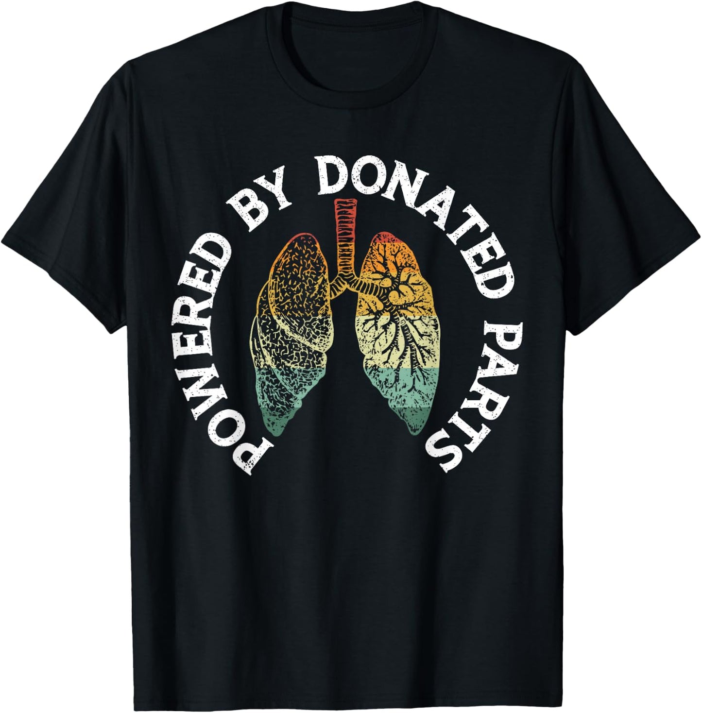 Organ Transplant SteMi Apparel Powered By Donated Parts Lung Transplant Warrior T-Shirt - T-Shirt | Black