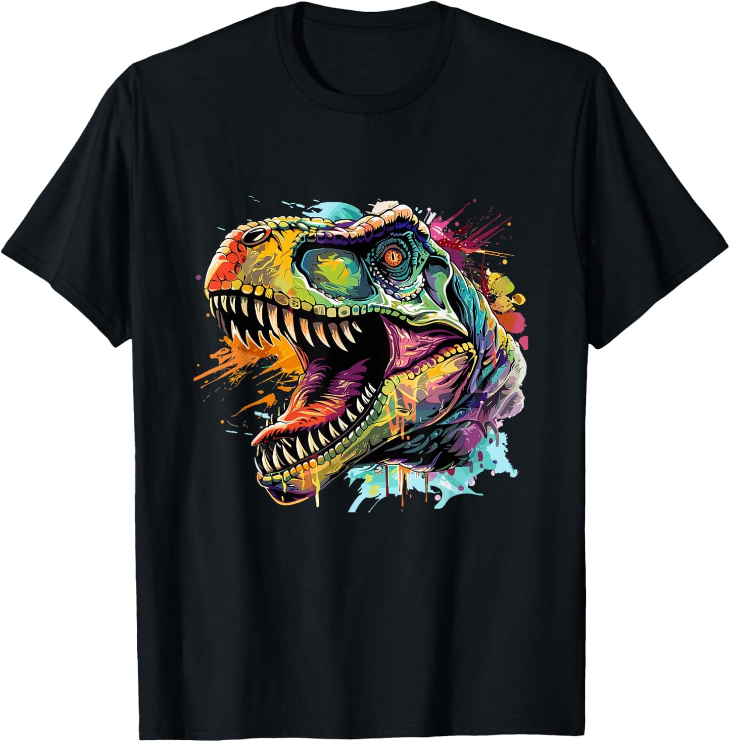 T Rex Pop Art, Dinosaurier T-Shirt - T-Shirt | Black