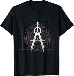 Retro Graphic Architect Architectural Student Draftsman T-Shirt - T-Shirt | Black