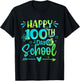 Happy 100th Day Of School Tie Dye Rainbow 100 Days Smarter T-Shirt - T-Shirt | Black