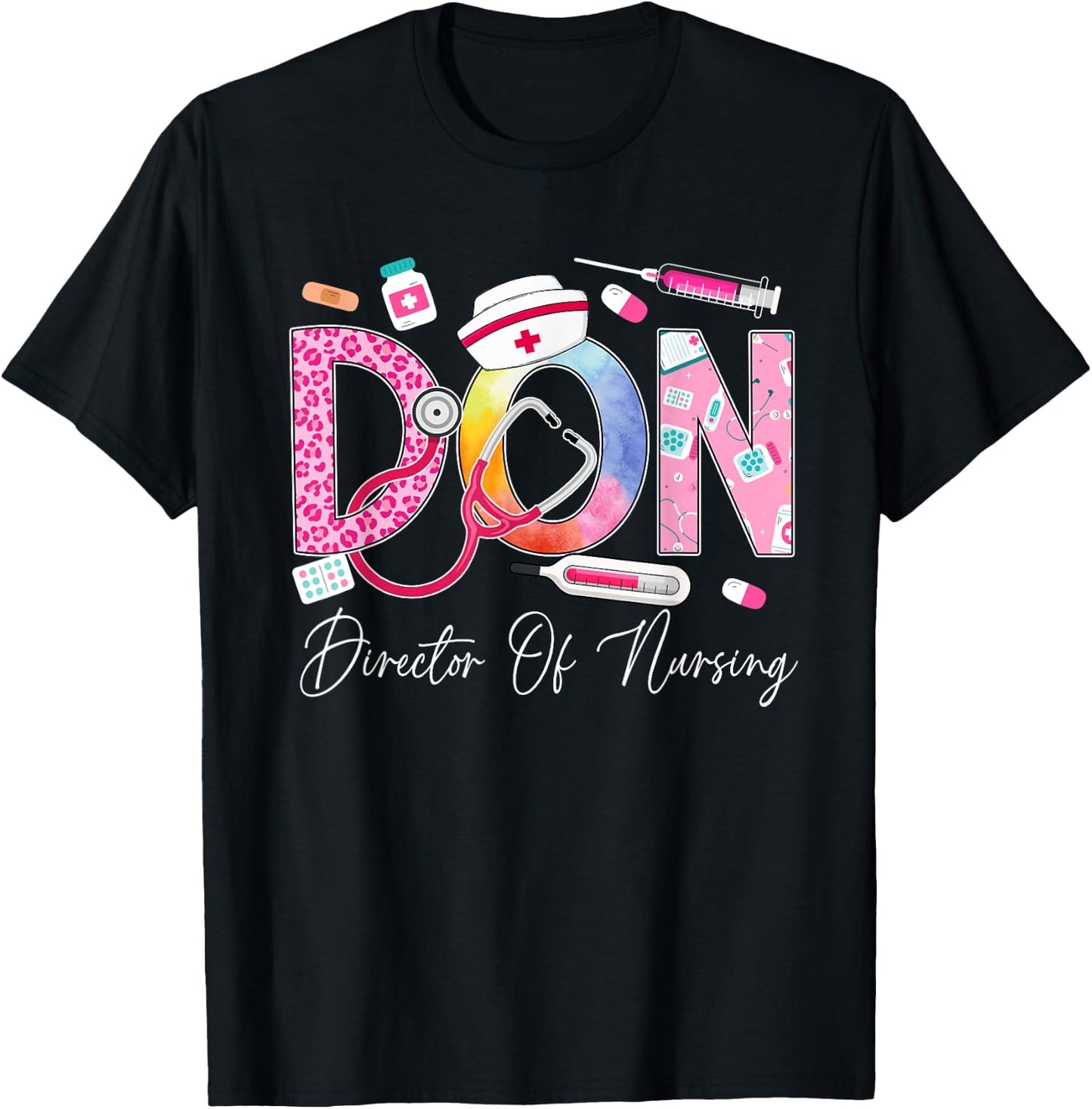 Director Of Nursing Cute Nurse Director Medical Love T-Shirt - T-Shirt | Black