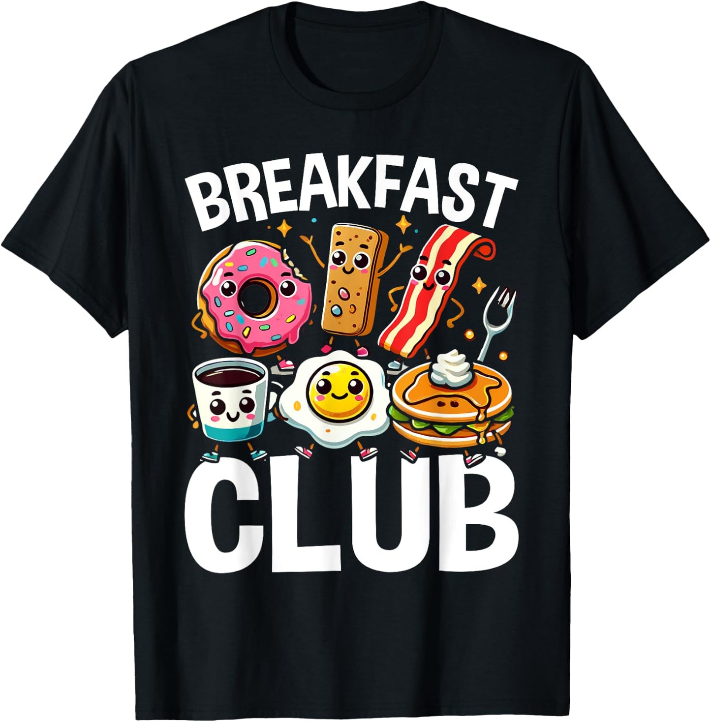 Breakfast Club Cute Kawaii Bfast Club Parody Funny Food Pun T-Shirt - T-Shirt | Black