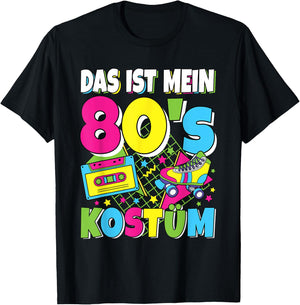 80s Outfit Women's Men's 80s Theme Party 80s Costume , black T-Shirt - T-Shirt | Black