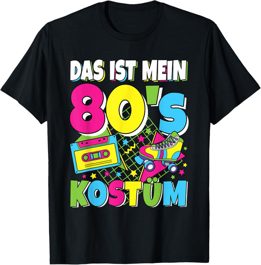 80s Outfit Women's Men's 80s Theme Party 80s Costume , black T-Shirt - T-Shirt | Black