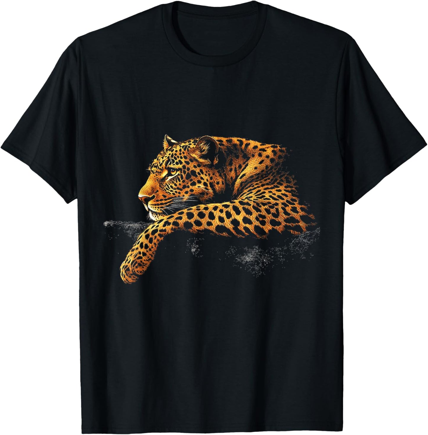 Leopard Animal Graphic Artwork Leopard T-Shirt - T-Shirt | Black